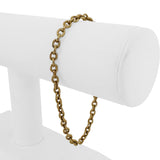 14k Yellow Gold 4.2g Hollow Light 4.5mm Cable Link Bracelet Turkey 7.75"