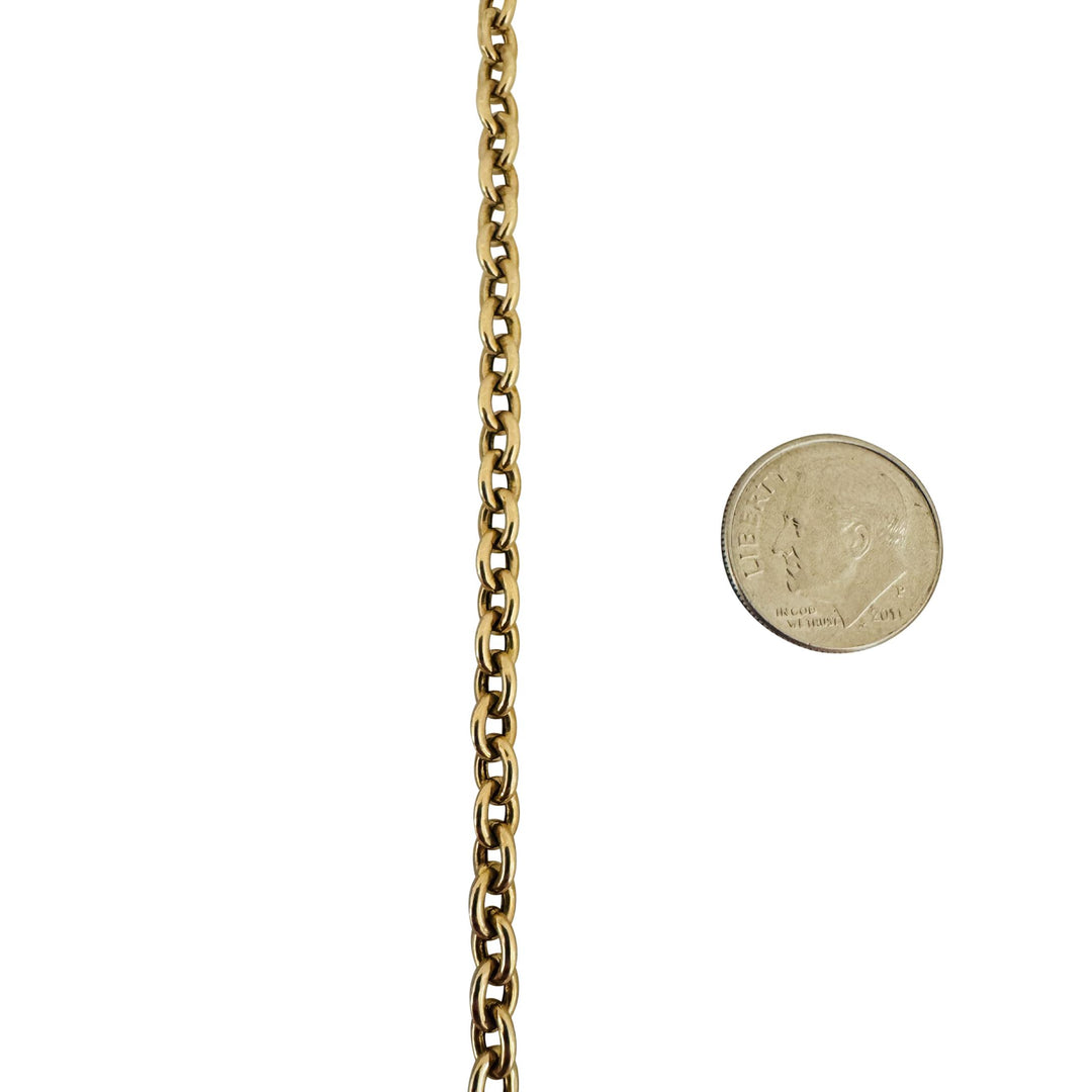 14k Yellow Gold 4.2g Hollow Light 4.5mm Cable Link Bracelet Turkey 7.75"