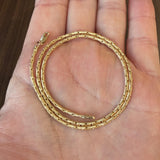 14k Yellow Gold 13.3g Solid Thin 2mm Fancy Link Chain Necklace Italy 16"