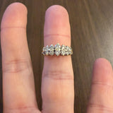 14k Yellow Gold and 1cttw Diamond Vintage Two Row Band Ring Size 6.75