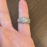 18k White Gold and 1.36cttw Diamond Crossover Ring Size 8.25