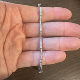 14k White Gold and 1cttw Diamond Station Bar Link Bracelet 7"