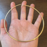 14k Yellow and White Gold 12.7g Solid Reversible Omega Link Necklace Italy 16"