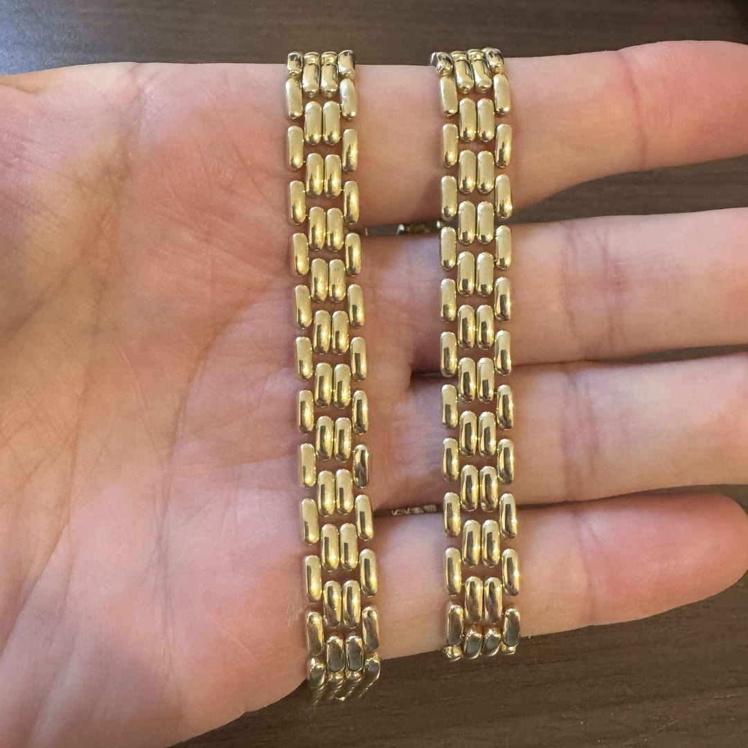 14k Yellow Gold 37.5g Heavy Polished 10mm Panther Link Necklace Italy 16.5"