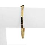 14k Yellow Gold 8.5g Hollow Ladies 4mm Screw Motif Bangle Bracelet 7"