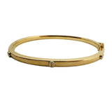 14k Yellow Gold 8.5g Hollow Ladies 4mm Screw Motif Bangle Bracelet 7"