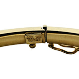 14k Yellow Gold 8.5g Hollow Ladies 4mm Screw Motif Bangle Bracelet 7"