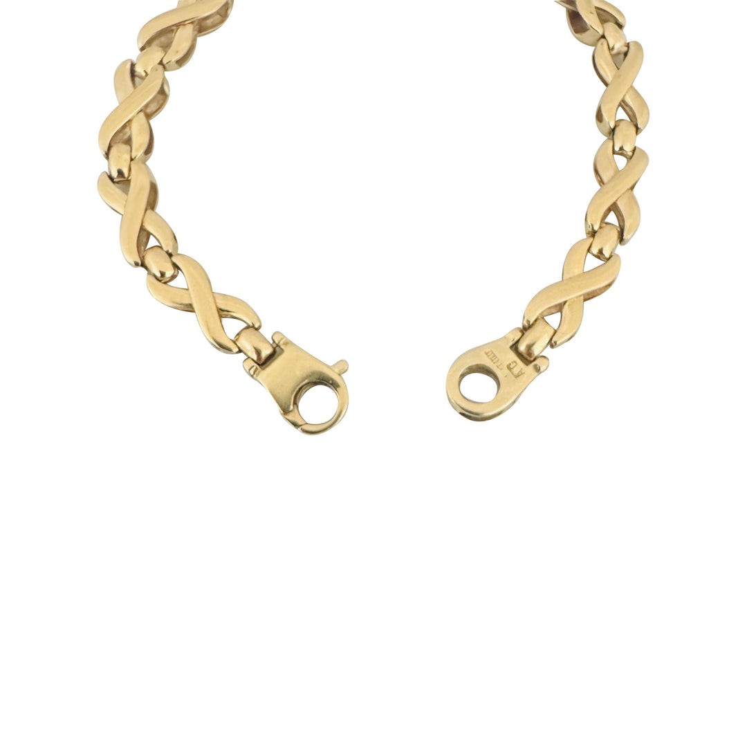 14k Yellow Gold 11g Ladies Vintage 6.5mm Fancy X Link Bracelet Italy 7.25"