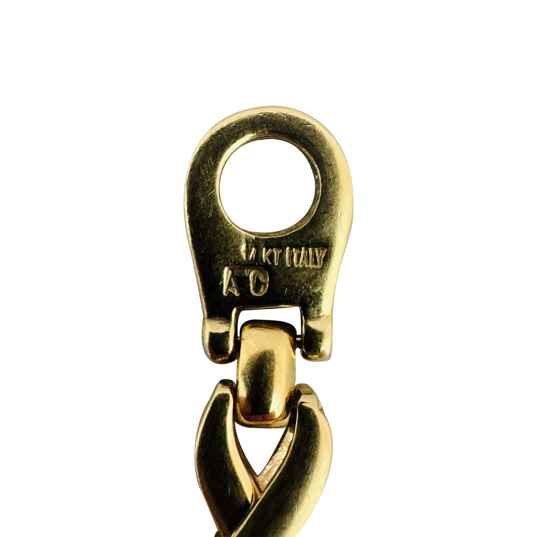 14k Yellow Gold 11g Ladies Vintage 6.5mm Fancy X Link Bracelet Italy 7.25"