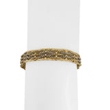 14k Yellow and White Gold 16.3g Braided Popcorn Link Bracelet Italy 7.25"