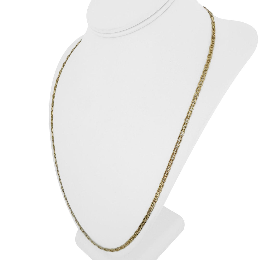 14k Yellow Gold 10.5g Solid Thin 3mm Mariner Link Chain Necklace Italy 26"