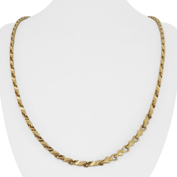 14k Yellow Gold 30.8g Solid Heavy 3mm Squared Fancy Link Chain Necklace 24