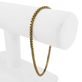 14k Yellow Gold 10.2g Solid Men's 2.5mm Box Link Bracelet Italy 8.75"