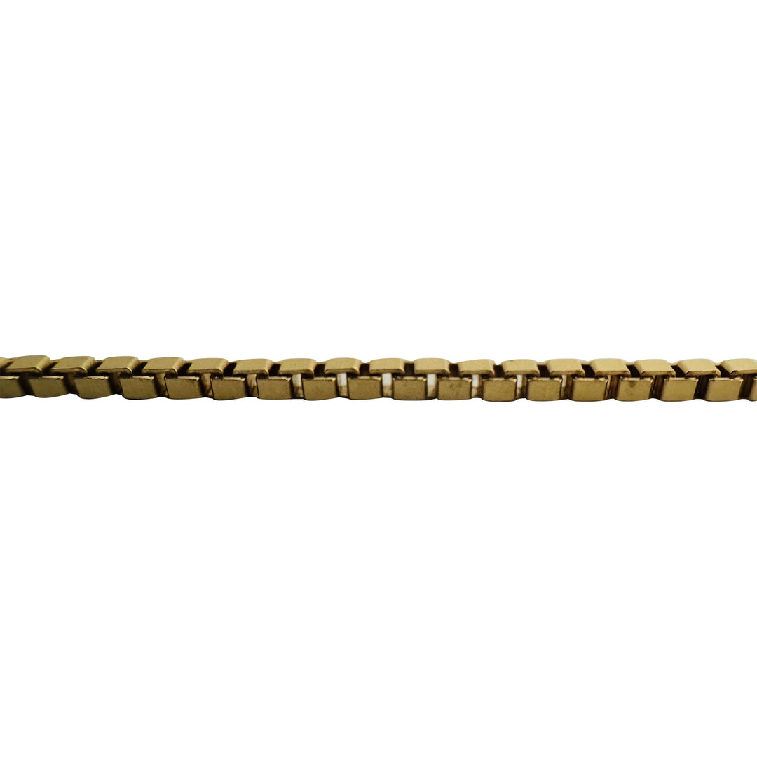 14k Yellow Gold 10.2g Solid Men's 2.5mm Box Link Bracelet Italy 8.75"