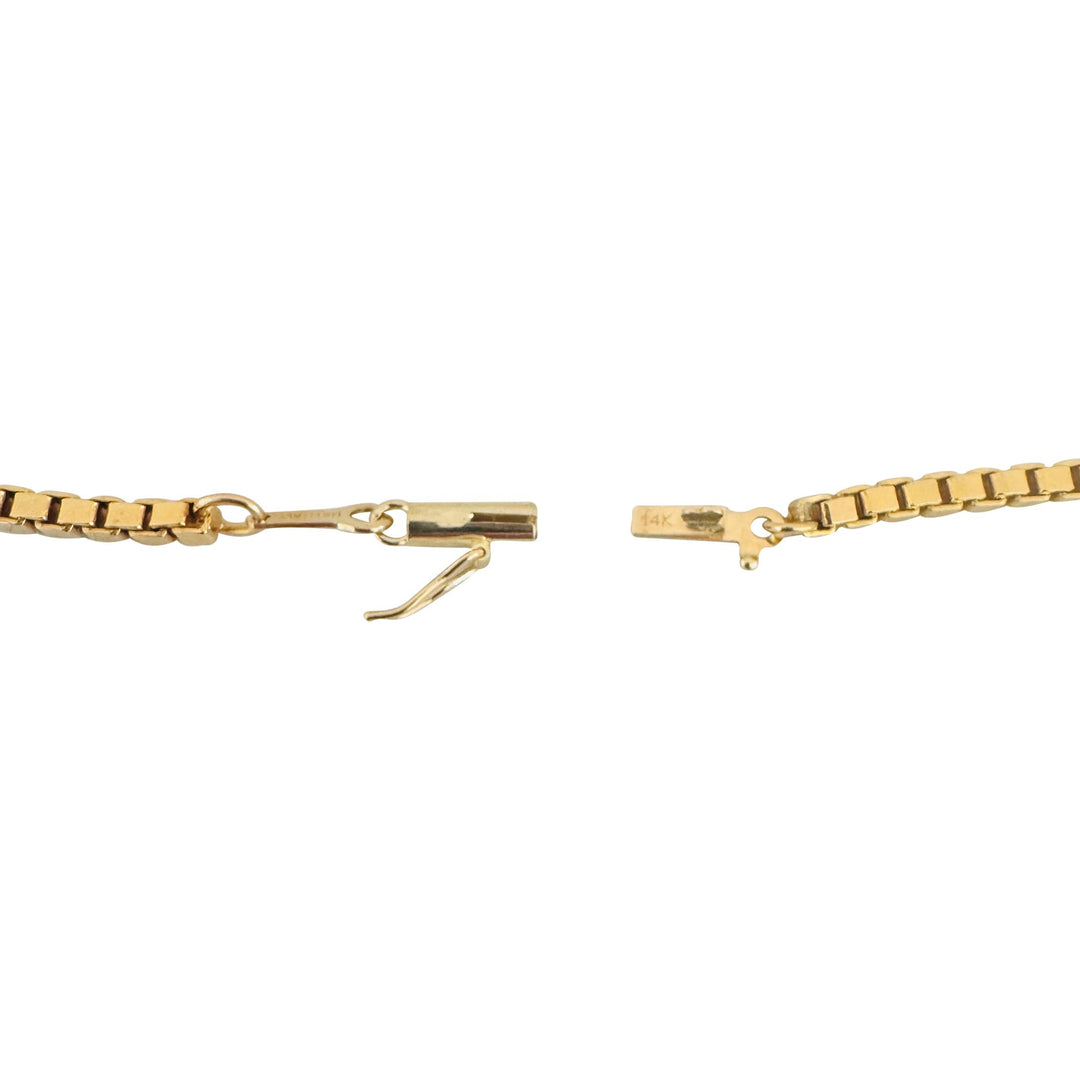 14k Yellow Gold 10.2g Solid Men's 2.5mm Box Link Bracelet Italy 8.75"