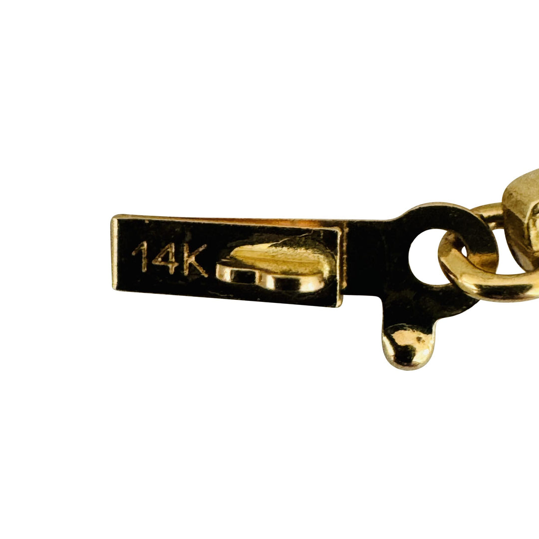 14k Yellow Gold 10.2g Solid Men's 2.5mm Box Link Bracelet Italy 8.75"