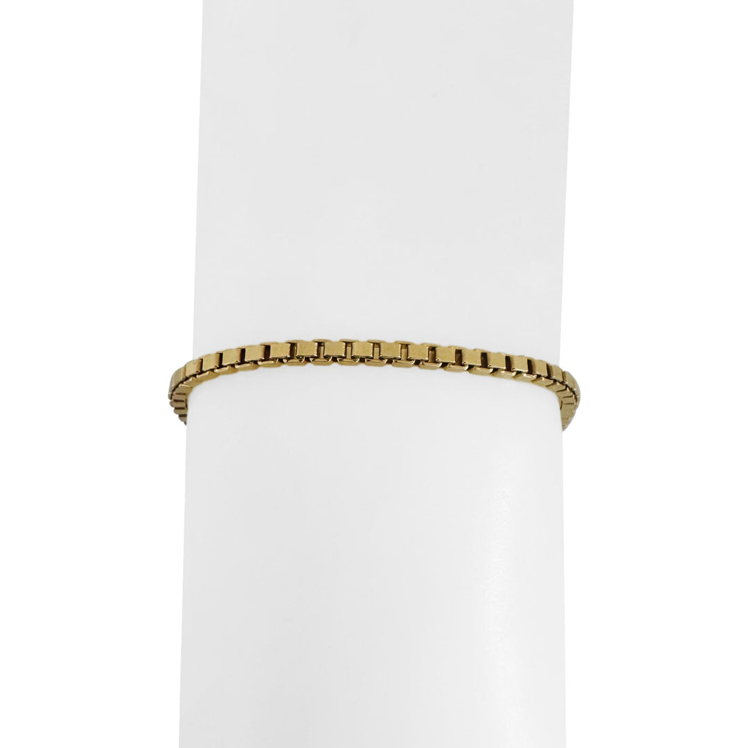 14k Yellow Gold 10.2g Solid Men's 2.5mm Box Link Bracelet Italy 8.75"