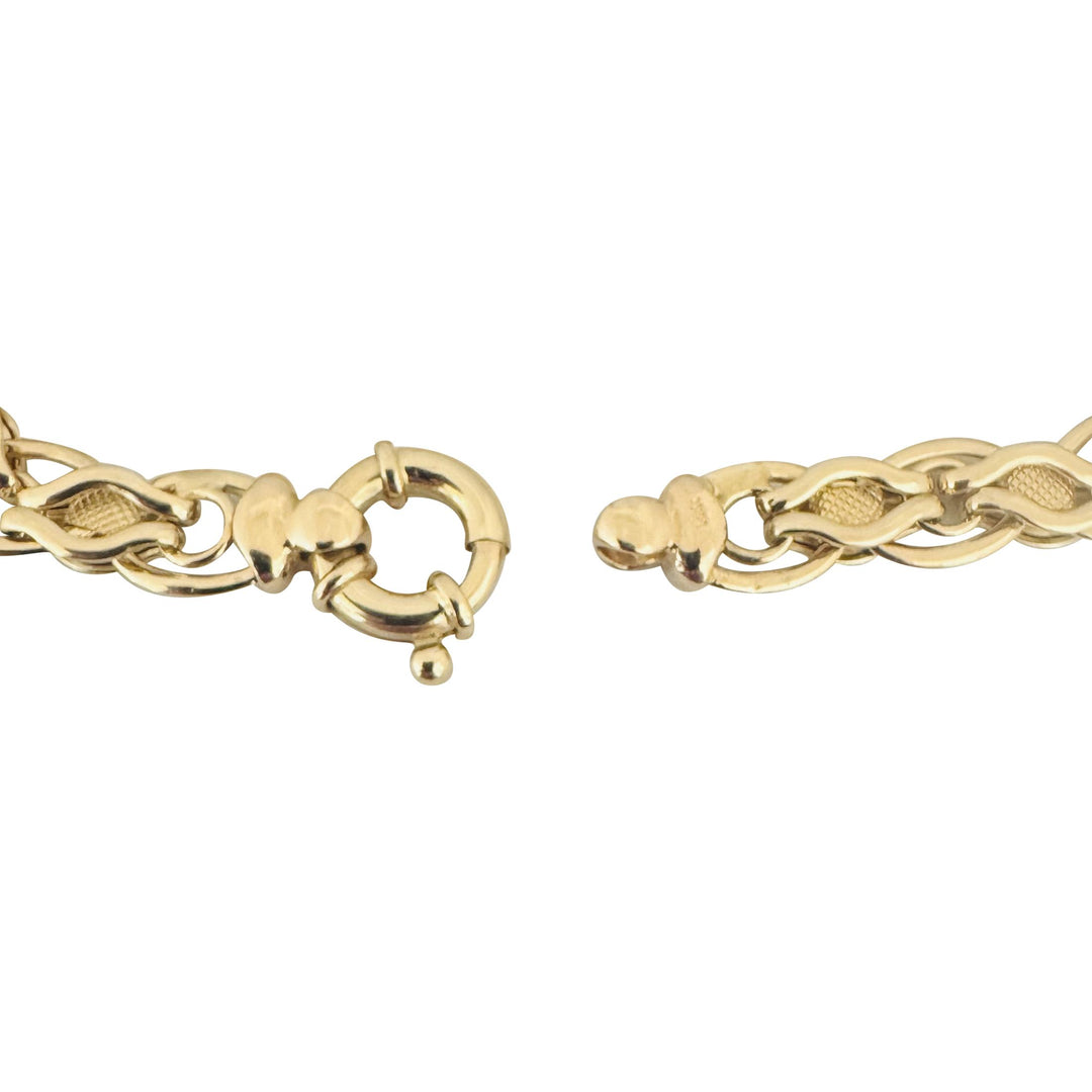 14k Yellow Gold 9.1g Ladies Polished 8mm Fancy Link Bracelet Italy 7"