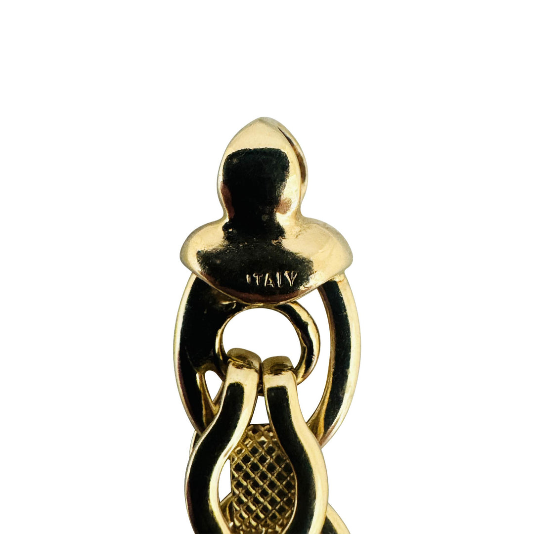 14k Yellow Gold 9.1g Ladies Polished 8mm Fancy Link Bracelet Italy 7"