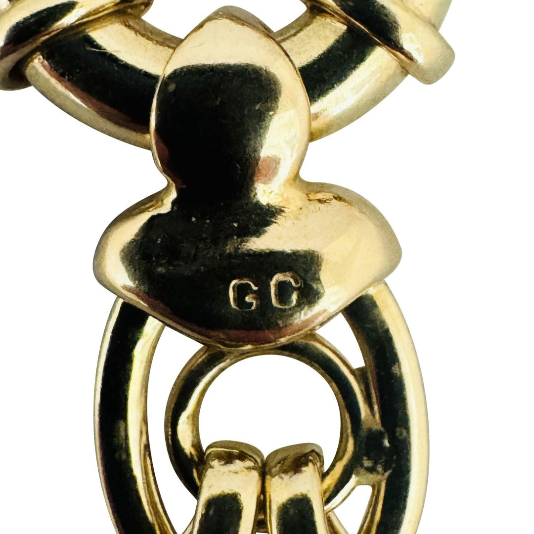 14k Yellow Gold 9.1g Ladies Polished 8mm Fancy Link Bracelet Italy 7"