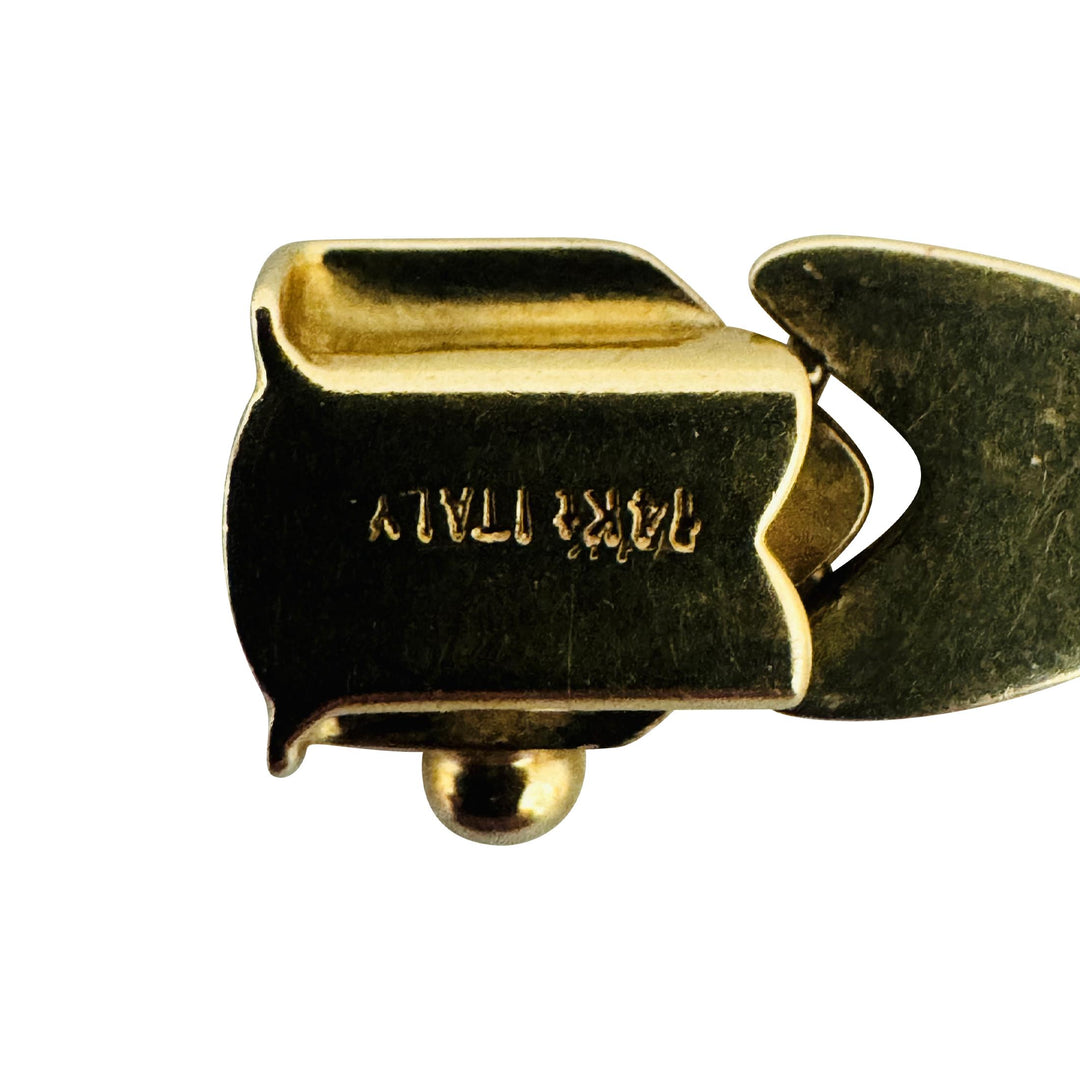 14k Yellow Gold 12g Ladies 7.5mm Hugs and Kisses XO Link Bracelet Italy 7.25"