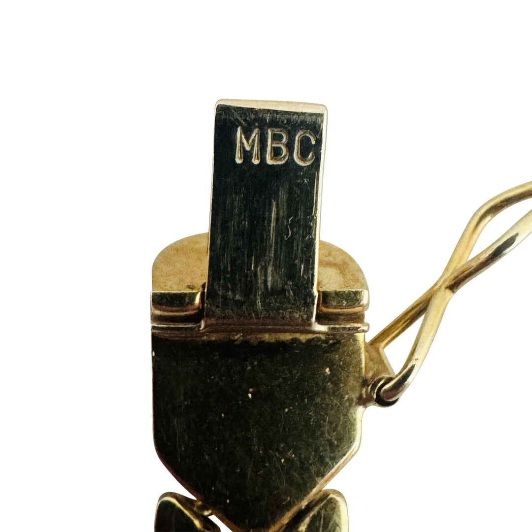 14k Yellow Gold 12g Ladies 7.5mm Hugs and Kisses XO Link Bracelet Italy 7.25"