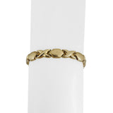 14k Yellow Gold 12g Ladies 7.5mm Hugs and Kisses XO Link Bracelet Italy 7.25"