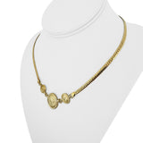 14k Yellow Gold 11.6g Cameo Medallion Flattened Curb Link Necklace Italy 17"