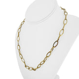 18k Yellow Gold 11.1g Hollow Light 7.5mm Rhombus Link Chain Necklace Italy 20"