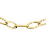 18k Yellow Gold 11.1g Hollow Light 7.5mm Rhombus Link Chain Necklace Italy 20"