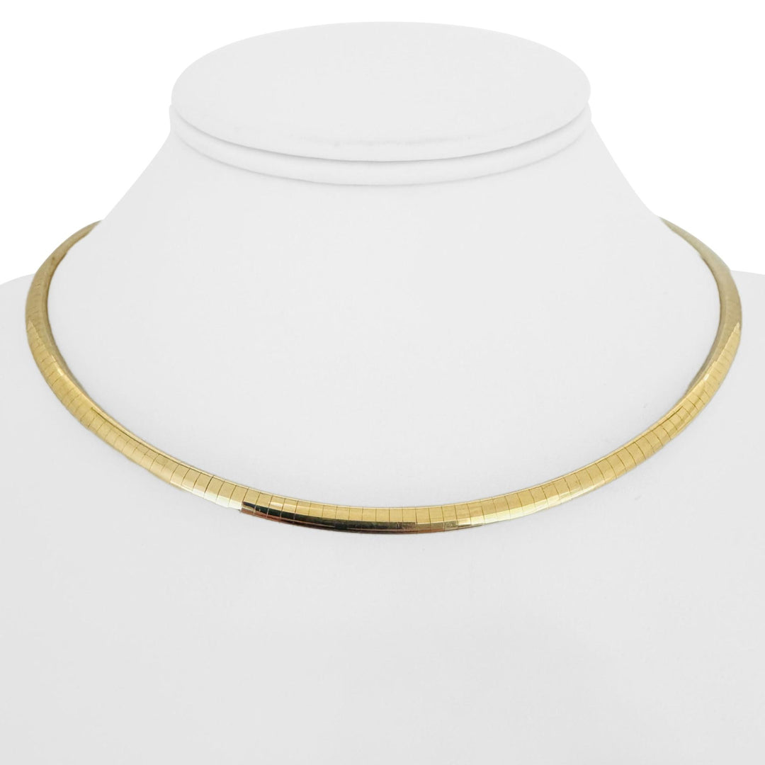 14k Yellow Gold 25.5g Solid Vintage 4mm Omega Link Necklace Italy 16"