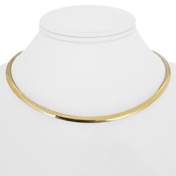 14k Yellow Gold 25.5g Solid Vintage 4mm Omega Link Necklace Italy 16