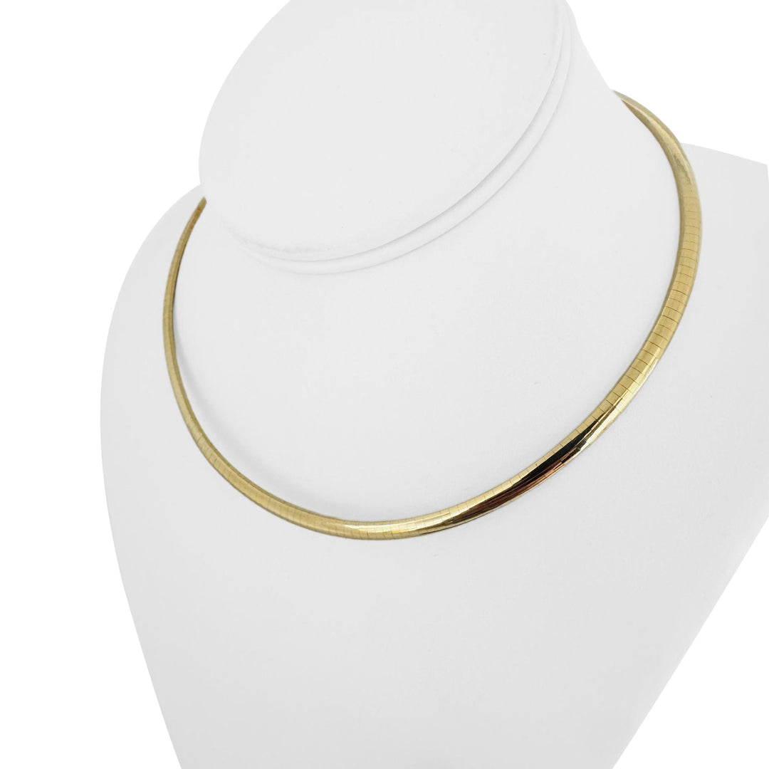 14k Yellow Gold 25.5g Solid Vintage 4mm Omega Link Necklace Italy 16"