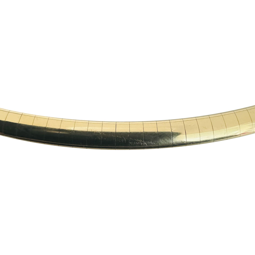 14k Yellow Gold 25.5g Solid Vintage 4mm Omega Link Necklace Italy 16"