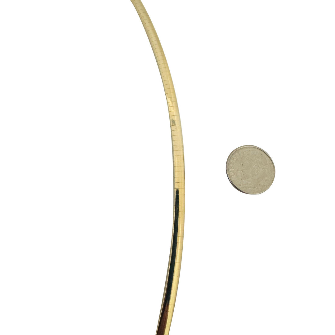 14k Yellow Gold 25.5g Solid Vintage 4mm Omega Link Necklace Italy 16"