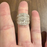 10k Yellow Gold and 4.50cttw Round and Baguette Diamond Large Ring Size 9