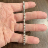 14k White Gold and 2cttw Bezel Set Diamond Solid Link Bracelet 7.25"