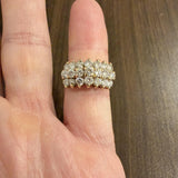 14k Yellow Gold and 2cttw Diamond Ladies Cluster Ring Size 7