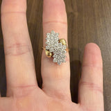 14k Yellow Gold and 2cttw Diamond Vintage Ladies Cluster Ring Size 7.5