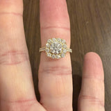 Neil Lane 14k Yellow Gold 1.40cttw Diamond Cushion Halo Engagement Ring Size 6.5
