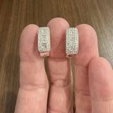 14k White Gold and 1cttw Pave Diamond Hoop Earrings