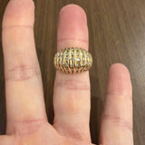 14k Yellow Gold and 0.75cttw Diamond Vintage Domed Bombe Ring Size 6