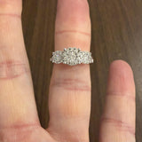 14k White and 0.75cttw Diamond Cluster Halo Ring Size 7