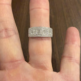 14k White Gold and 1cttw Pave Diamond Ladies Band Ring Size 9