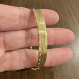 Roberto Coin 18k Yellow Gold 29g Vintage Solid Diamond Bangle Bracelet Italy 7"