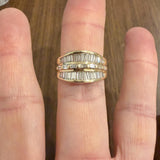 18k Yellow Gold and 2cttw Baguette Diamond Men's Ring Size 9.5