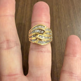 18k Yellow Gold and 2cttw Baguette Diamond Solid Ladies Ring Size 6.75