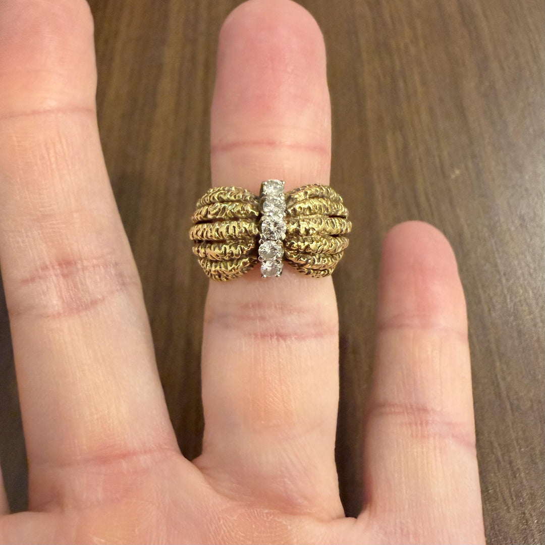 18k Yellow Gold and 0.50cttw Diamond Ladies Vintage Ring Size 6.5