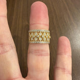 18k Yellow and White Gold 0.50cttw Diamond Vintage Ladies Band Ring Size 6.5