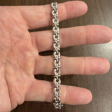 14k White Gold 9.7g Ladies 7mm Fancy Link Bracelet 7"